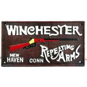 Cast Iron Winchester Repeating Arms New Haven, Conn NY 1921 Sign
